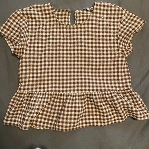 MADEWELL Medford Top in Textured Gingham NB495